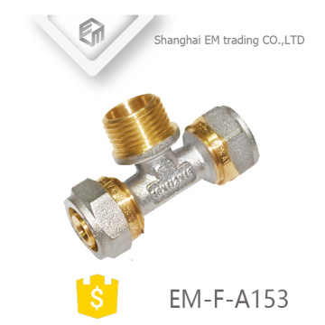 EM-F-A153 conector de tubo de plástico De Alumínio cotovelo tee encaixe de bronze